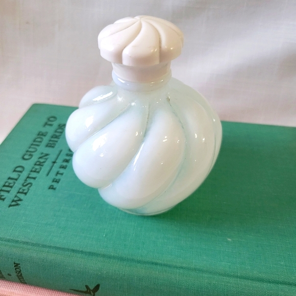 Vintage Fenton Devilbliss Perfume Bottle Opalescent Swirl Glass Art Deco - Picture 2 of 13